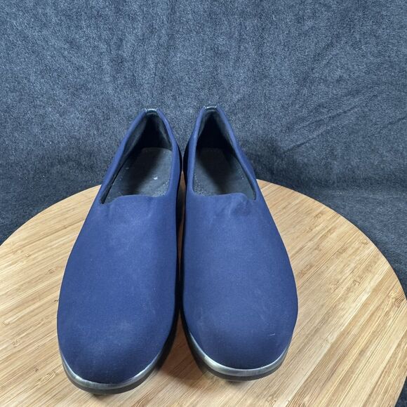 SAS Shoes Womens Size 7.5 N Navy Bliss Tripad Comfort Foot Bed Slip On Wedge - Picture 2 of 7